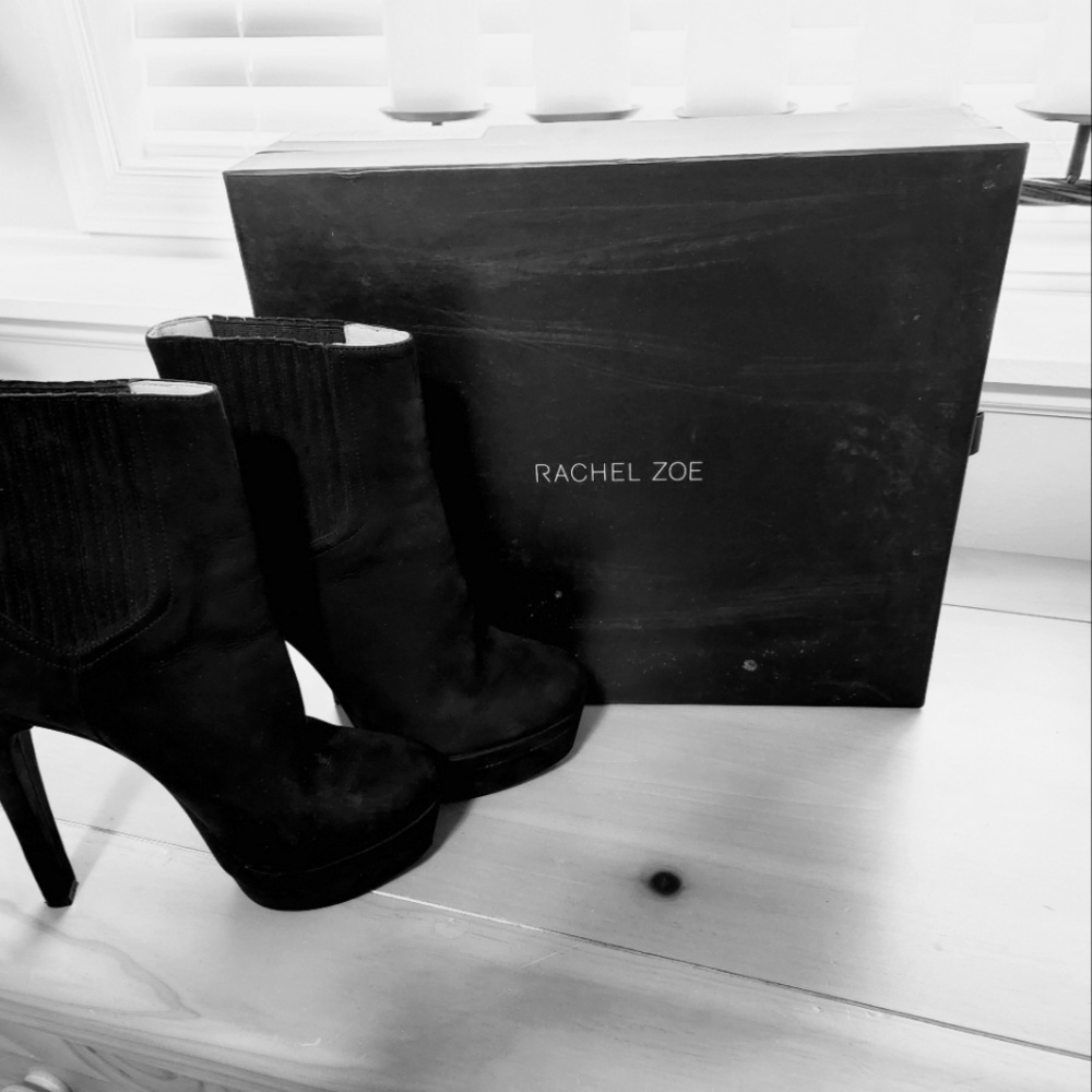 Rachel Zoe Stiletto Suede Platform Ankle Boots